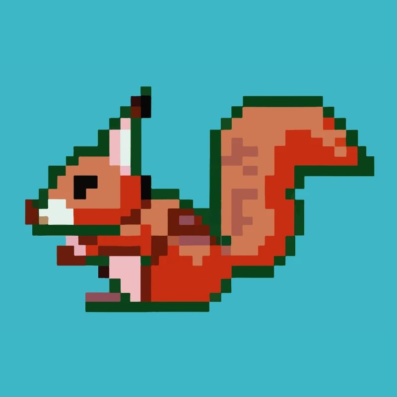 Squirrel Pixel Art Idée cadeau