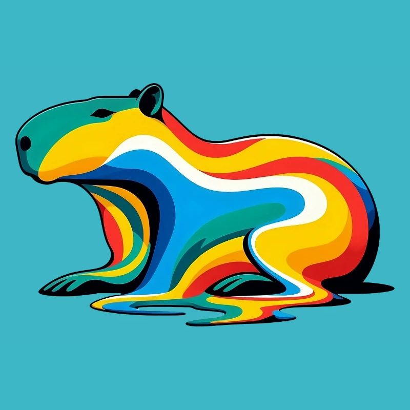 Schmelzendes Regenbogen-Capybara