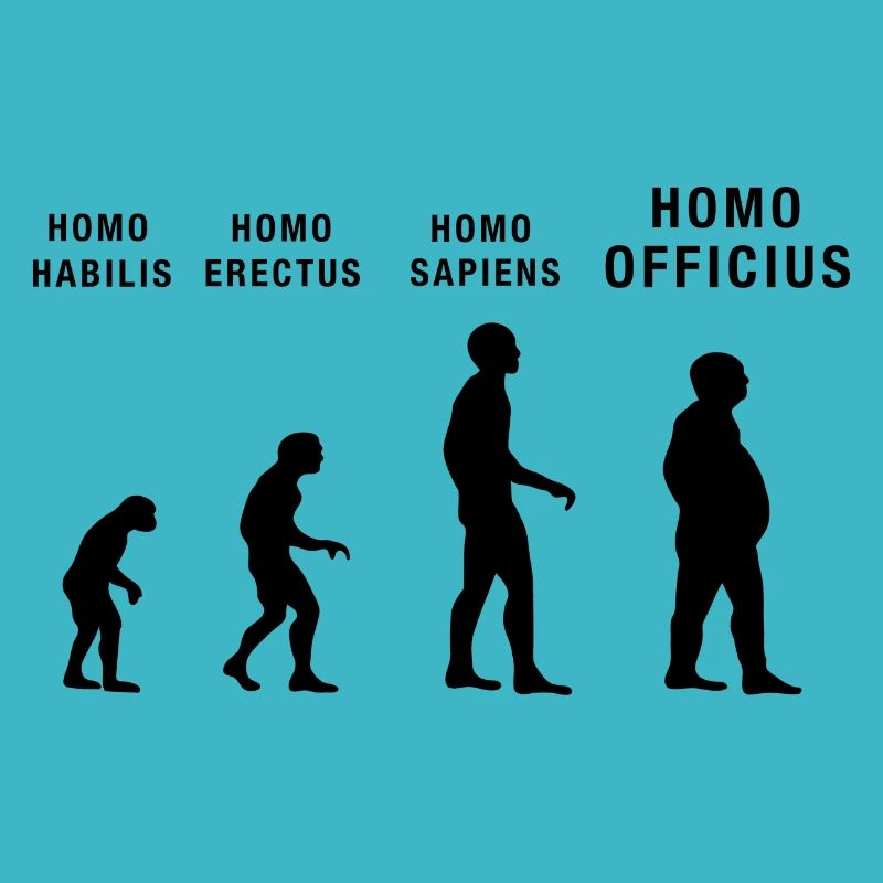 Home Office Homo Officius Evolution Bürohumor