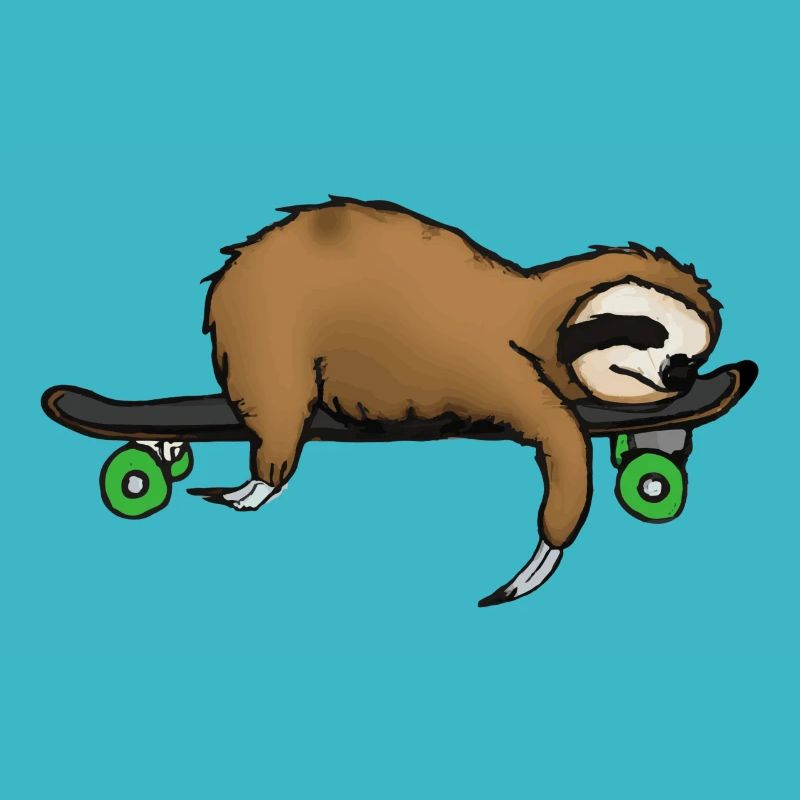 Faultier Skateboard Geschenkidee