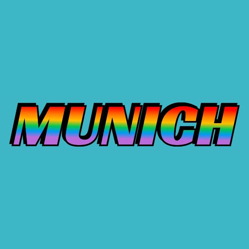 Munich LGBTQ Pride Month rainbow text