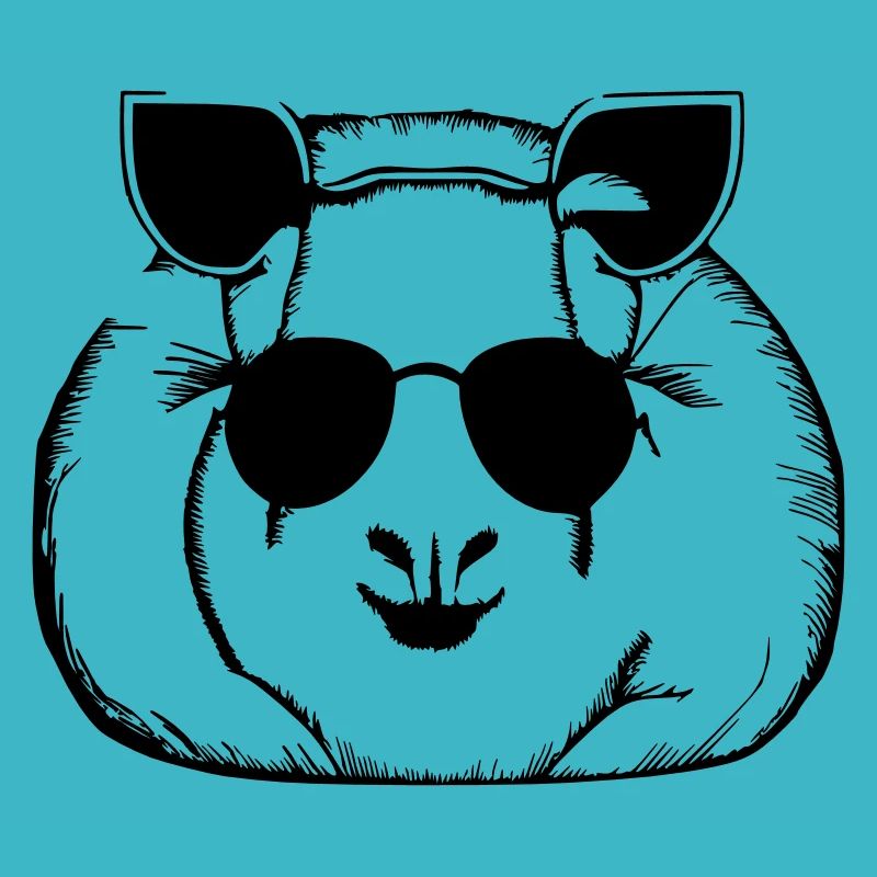 Guinea pig cool sunglasses funny vector 8
