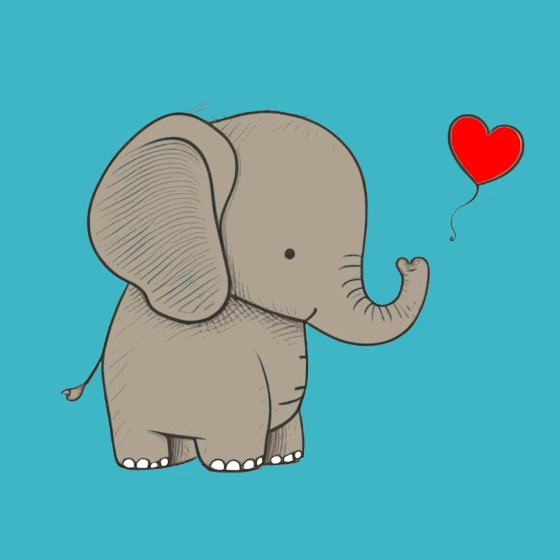 Elefant mit Herz Geschenk