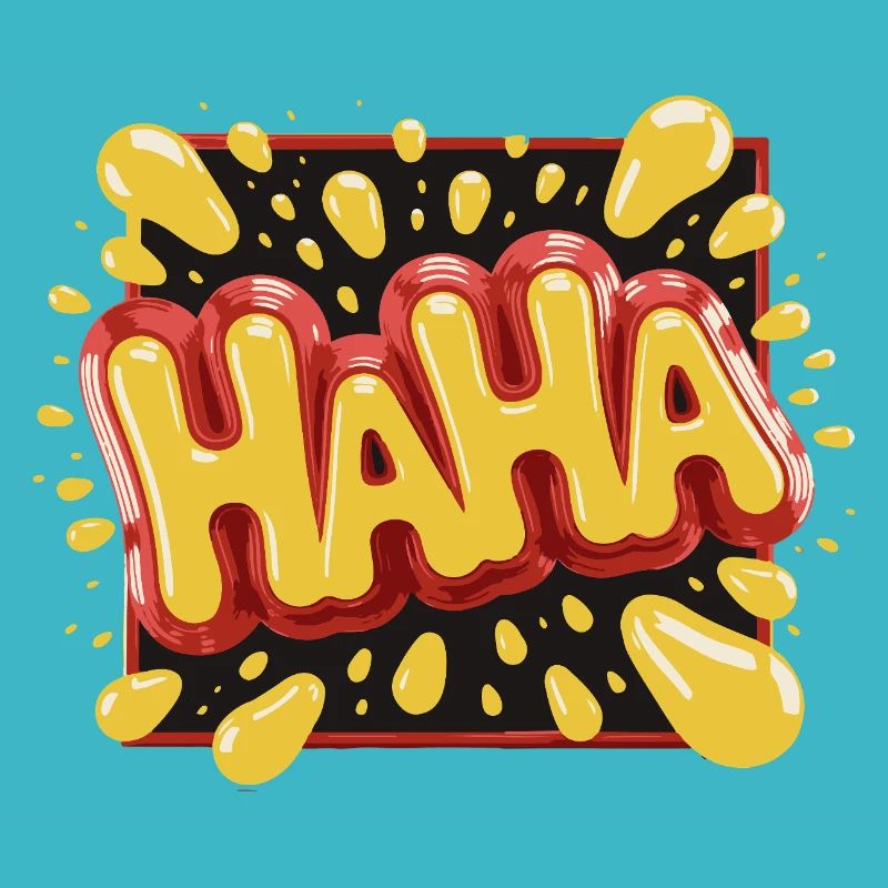Lebhaftes Haha-Design im Comic-Stil
