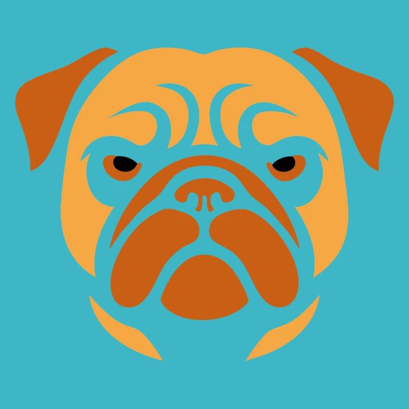 Pug , Dog head