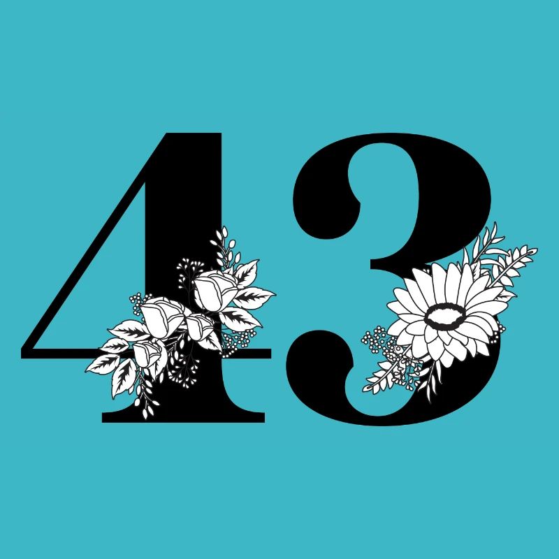Nummer 43 Schwarze Blumen - 43. Blumengeburtstag