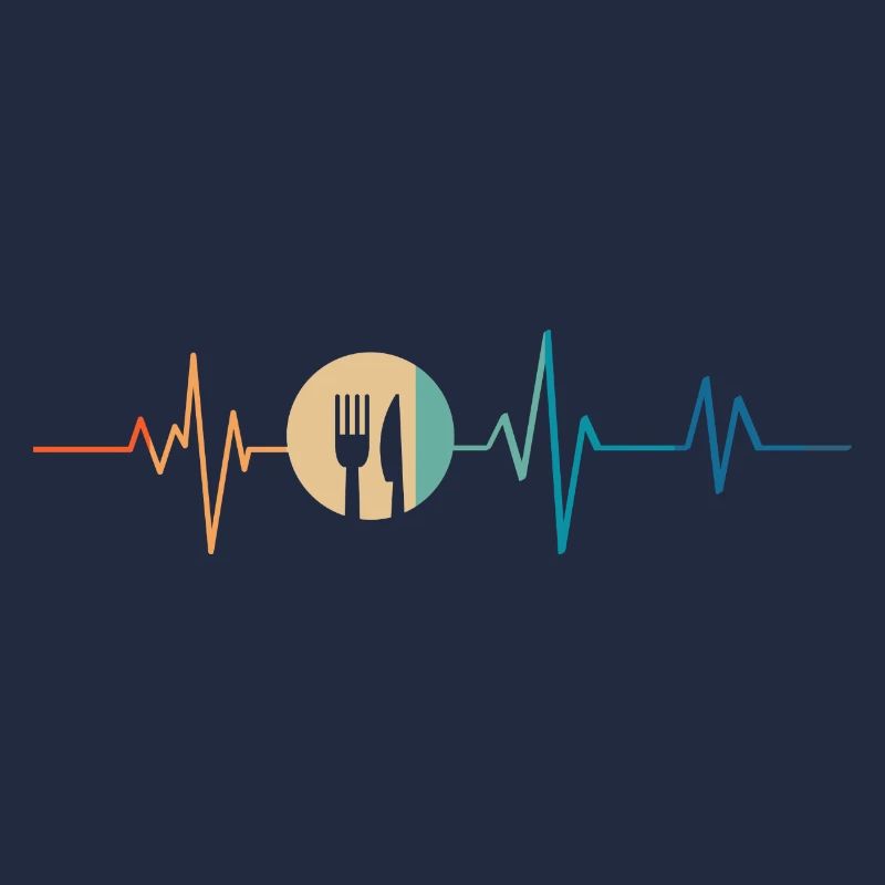 Retro Heartbeat Spoon and Fork