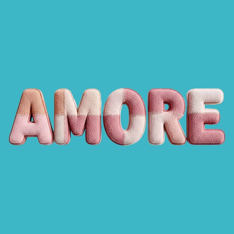 Patchwork de design de police romantique Amore
