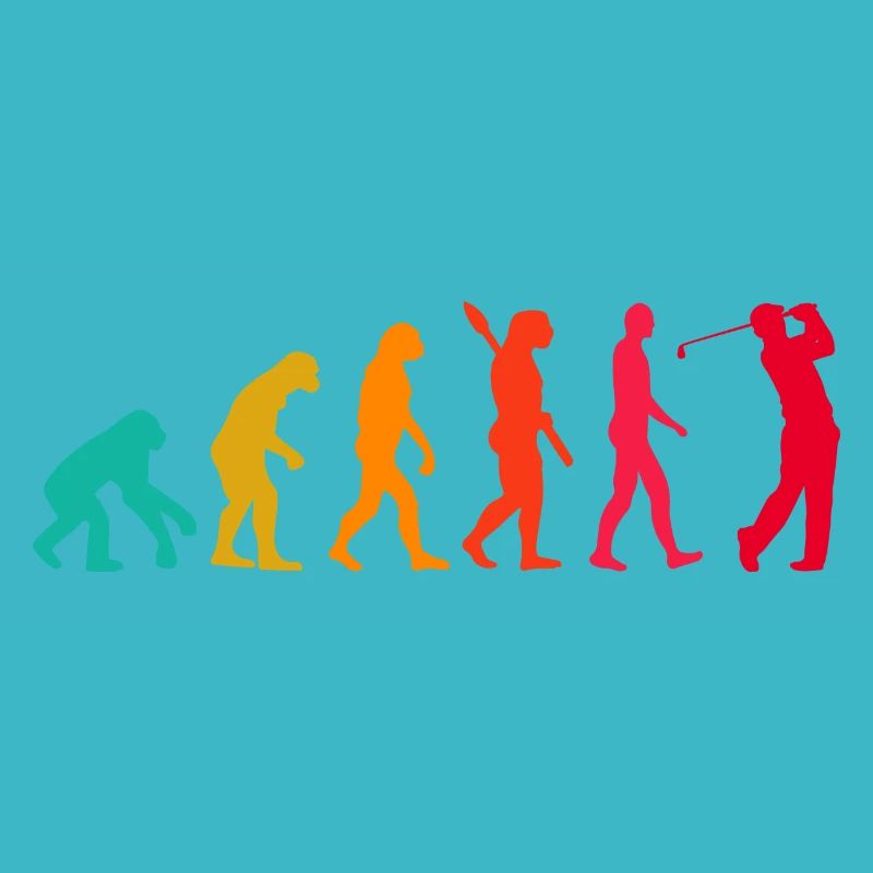Evolution Graphic Golfer Golf Player Golfing Golf