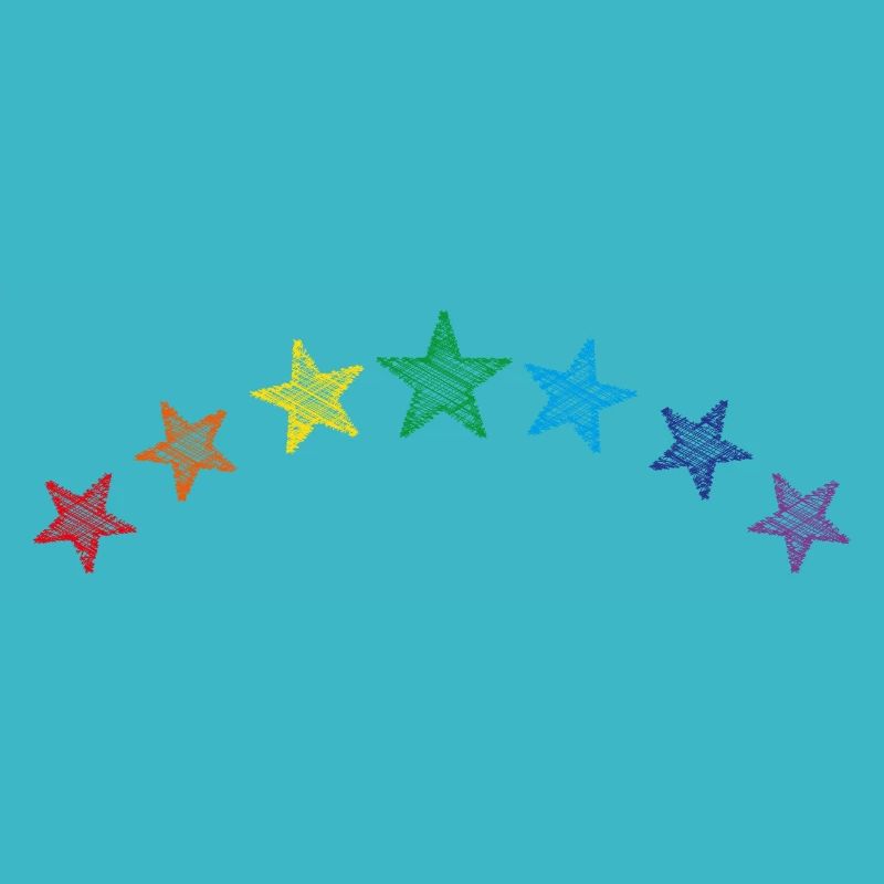 Sterne Regenbogen scribble