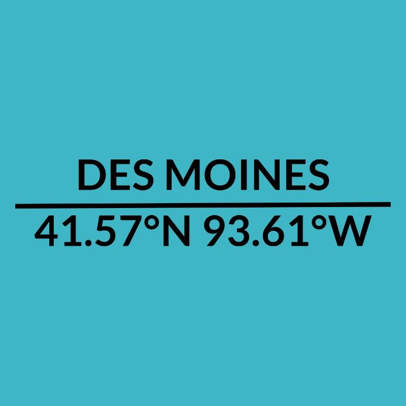 Des Moines, Iowa, USA Coordinates