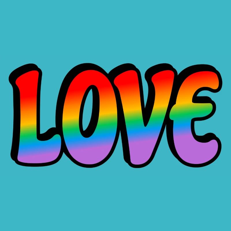 Retro Regenbogen Liebe