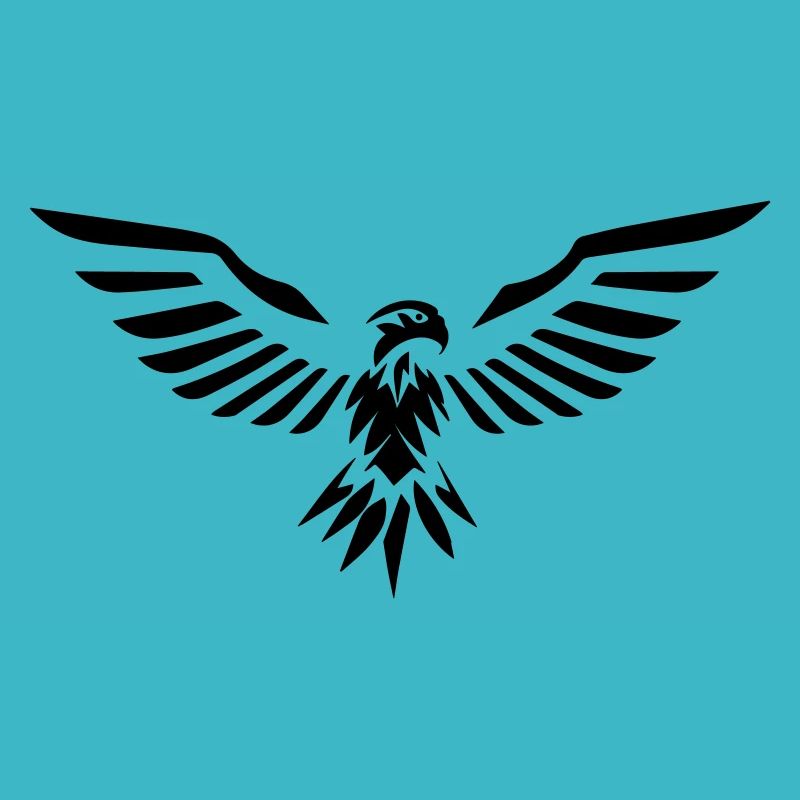 stylized eagle opening its wings in front