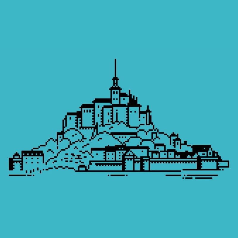 1bit Pixel Mont Saint Michel