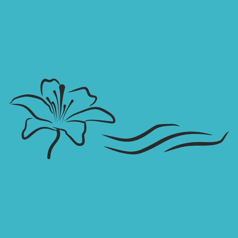 Bloomyvitae - Blüte mit Welle -schwarz