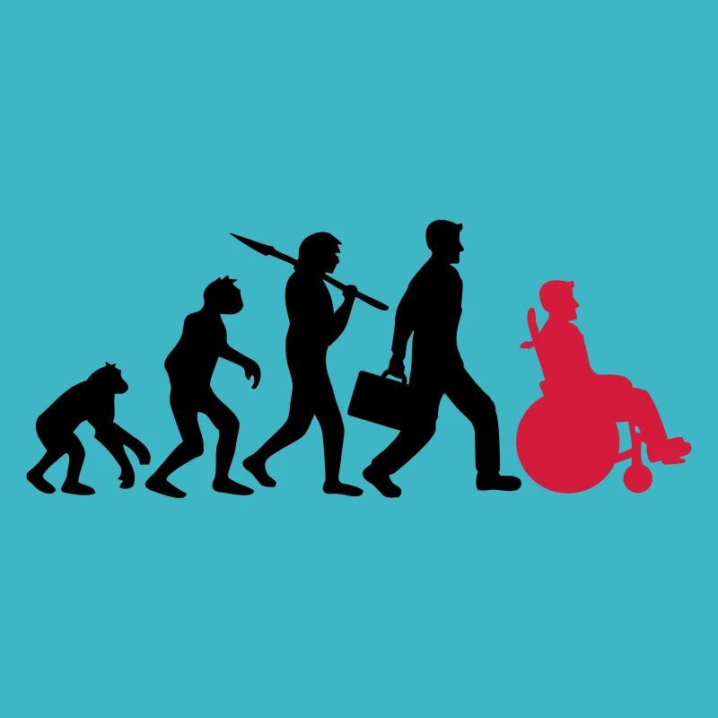 evolution rollstuhl entwicklung silhouette behinde