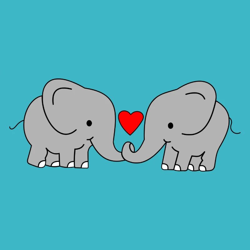 Amour d'éléphant de coeur