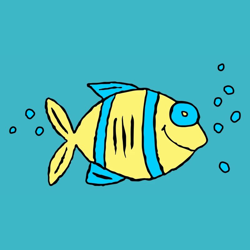 Fisch Buntbarsch Wasser Meer Graffiti Zeichnung