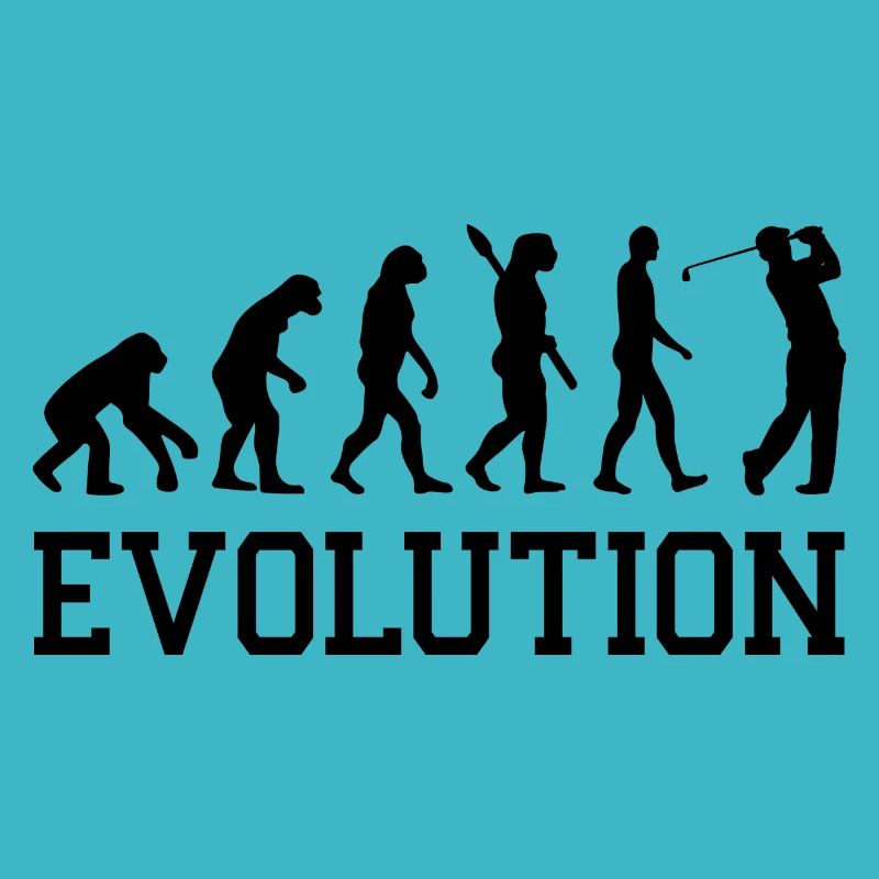 Evolution Graphic Golfer Golf Player Golfing Golf