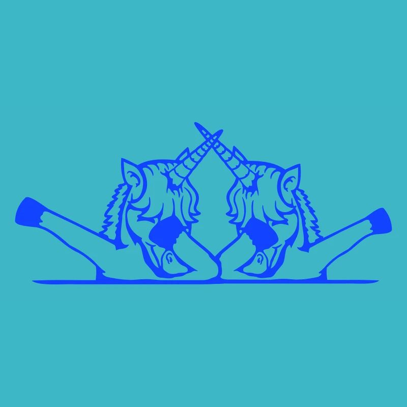 2 Unicorns Dabbing Dab Dance Party Pose Gesture Team