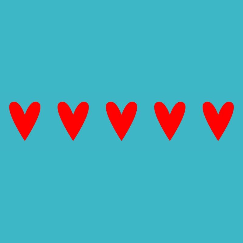 Passionate red hearts in unique pattern
