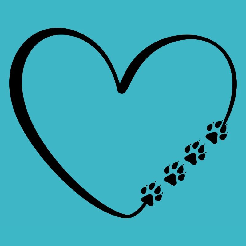 Hund Katze Pfoten Herz Valentinstag
