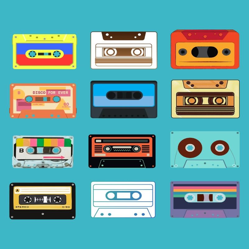 Classic cassette music cassettes