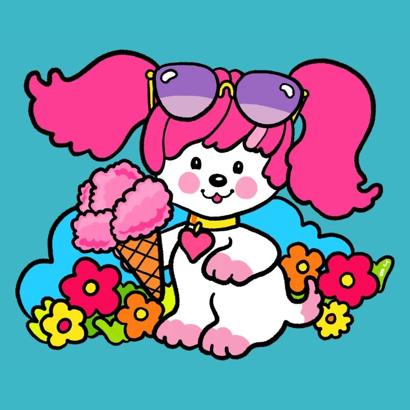 Rosa Poochie Hund