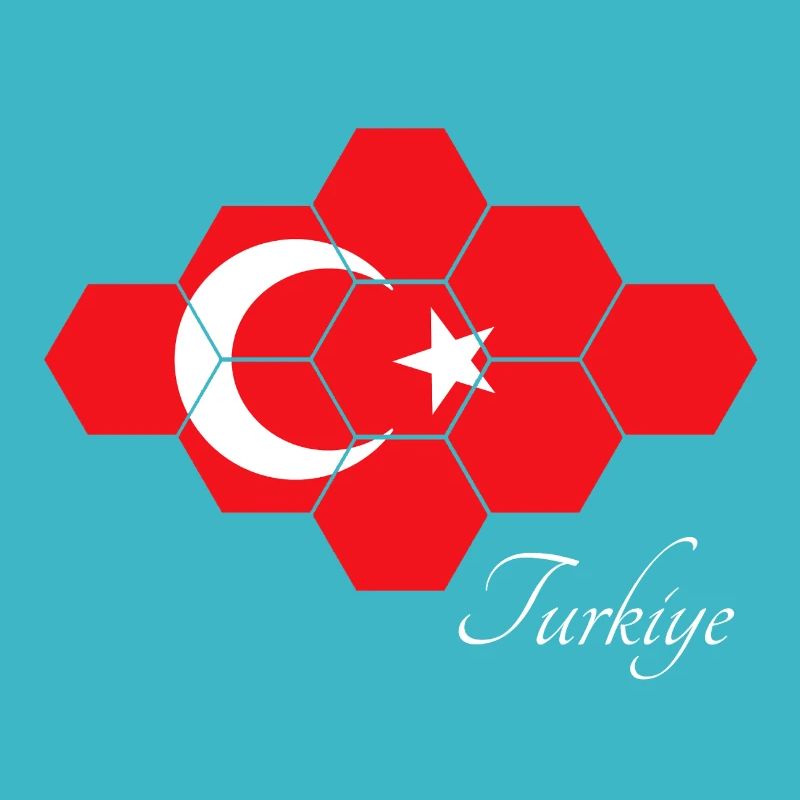 Art hexagonal du drapeau turc