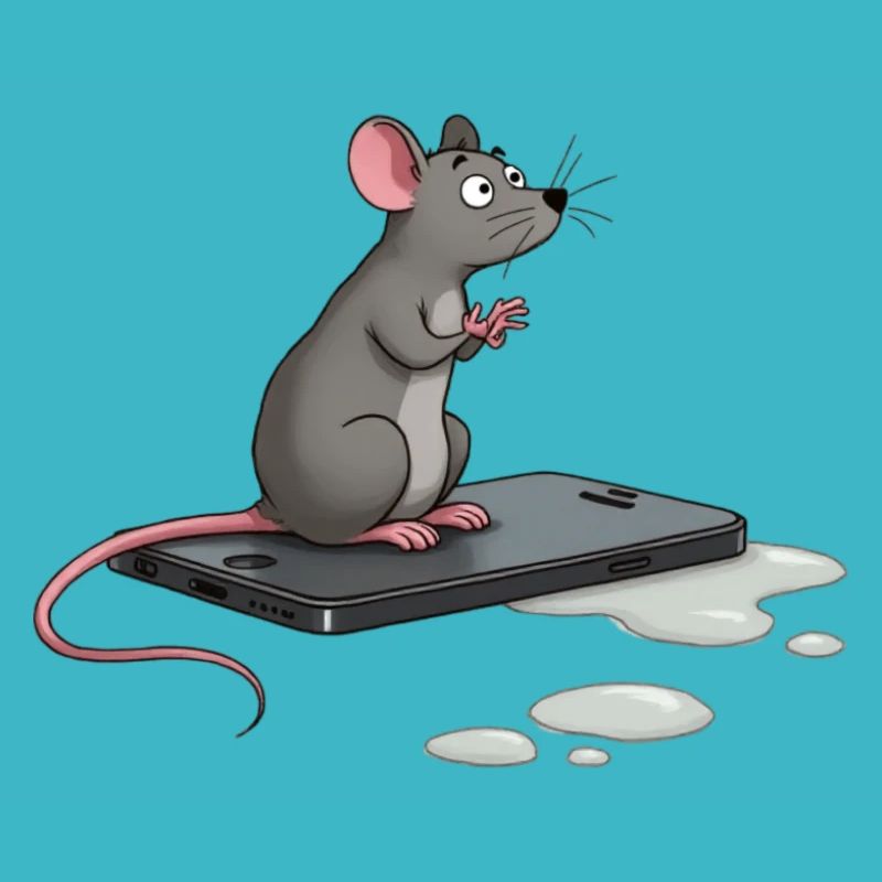 Rat on iPhone
