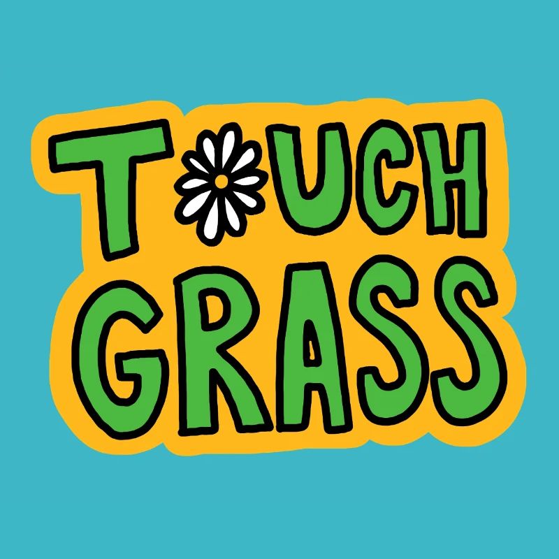 Retro "Touch Grass" Gänseblümchen