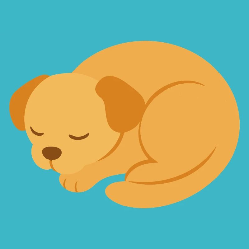 Chiot endormi dans un style minimaliste