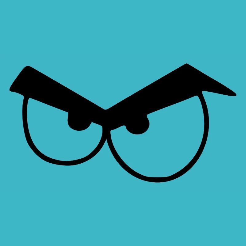 Angry eyes with eyebrows.