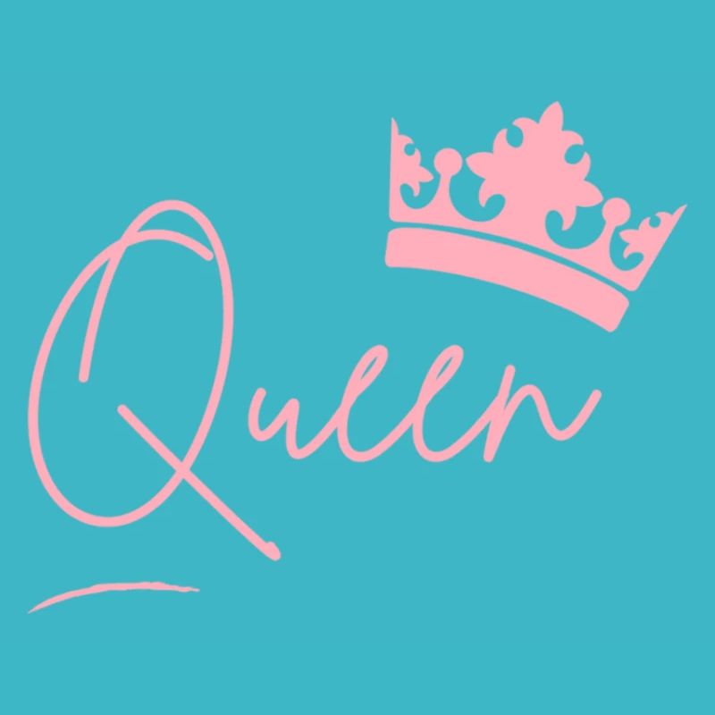 Queen Schriftzug mit Krone – Pink Power