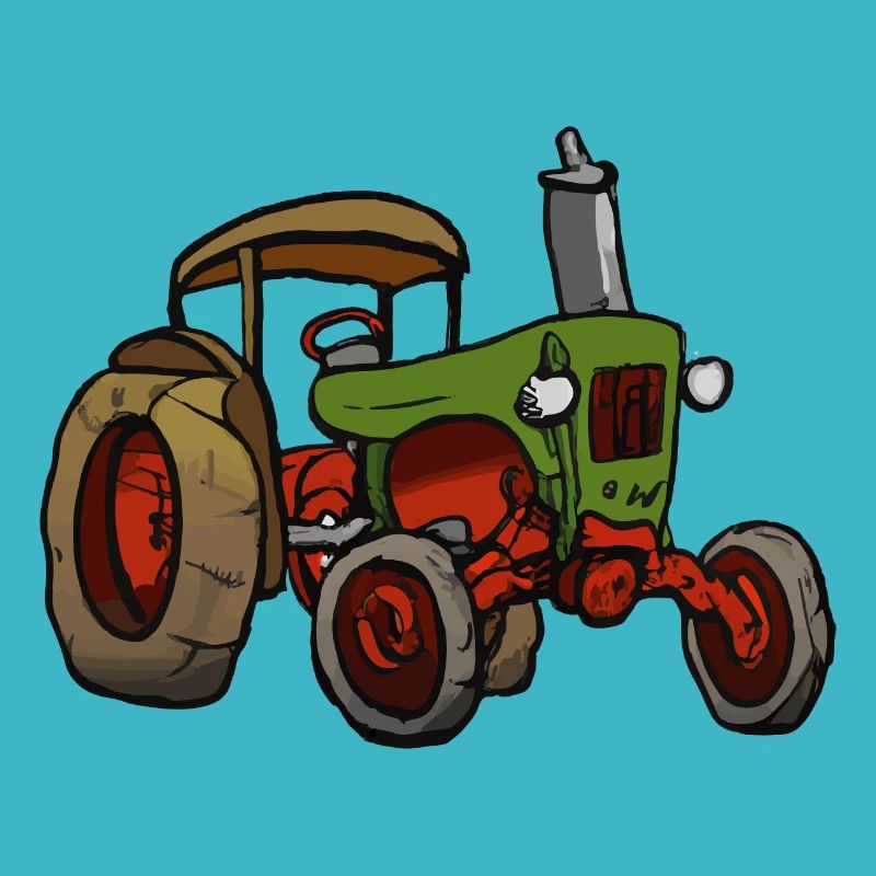 Alter Traktor Oldtimer Cartoon Geschenkidee