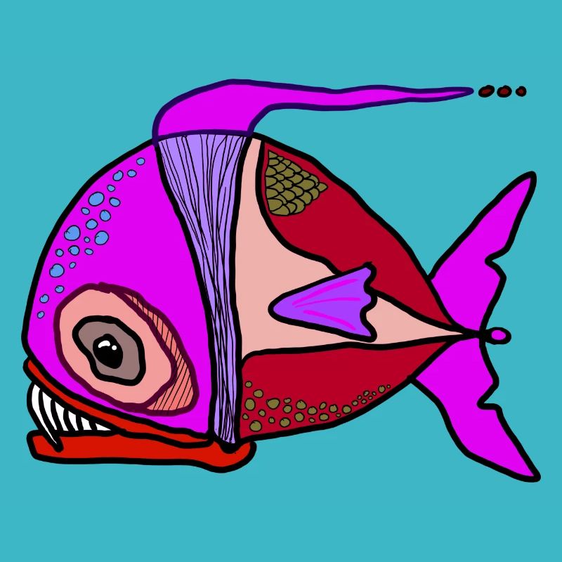Bunter Surrealfisch Patchwork