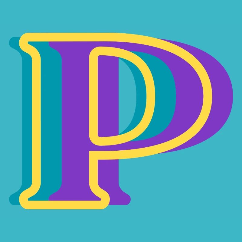 Mehrfarbiger Buchstabe p