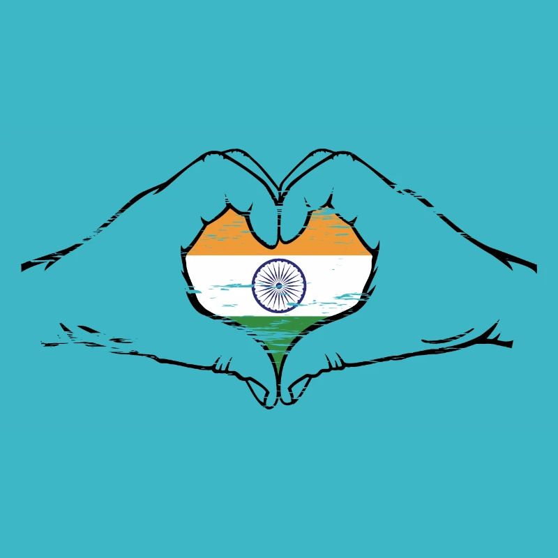 India Flag Heart Shape Used