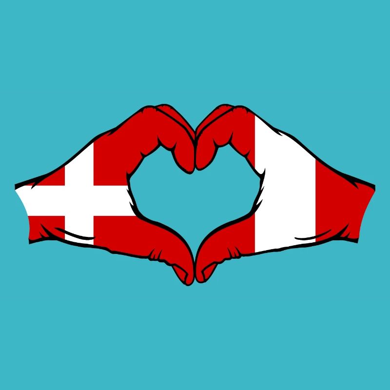 Danemark Pérou forme de coeur avec les mains