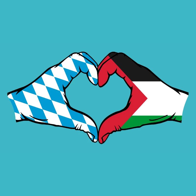 Bavière, Palestine, Drapeau, Aiguilles, Forme de coeur