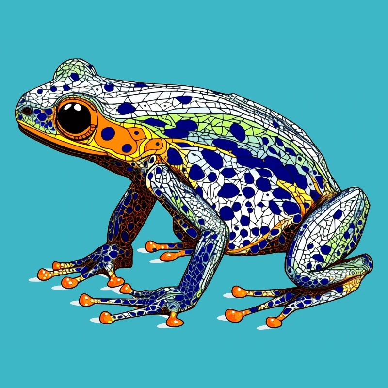Poison dart frog with a beautiful warning color as an amphibian