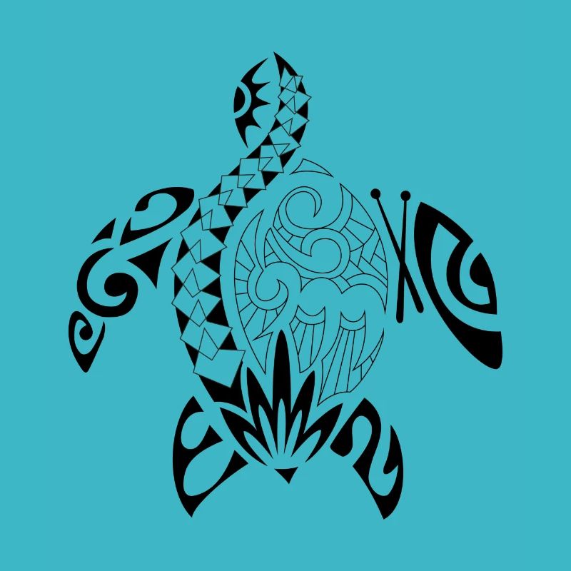 Tattoo polynesian schwarze Schildkröte