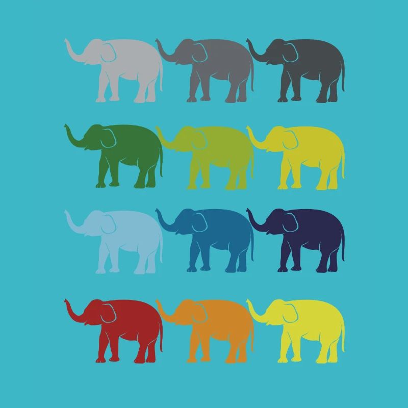 Neon Pop Art Retro Elefant Dickhäuter Geschenkidee