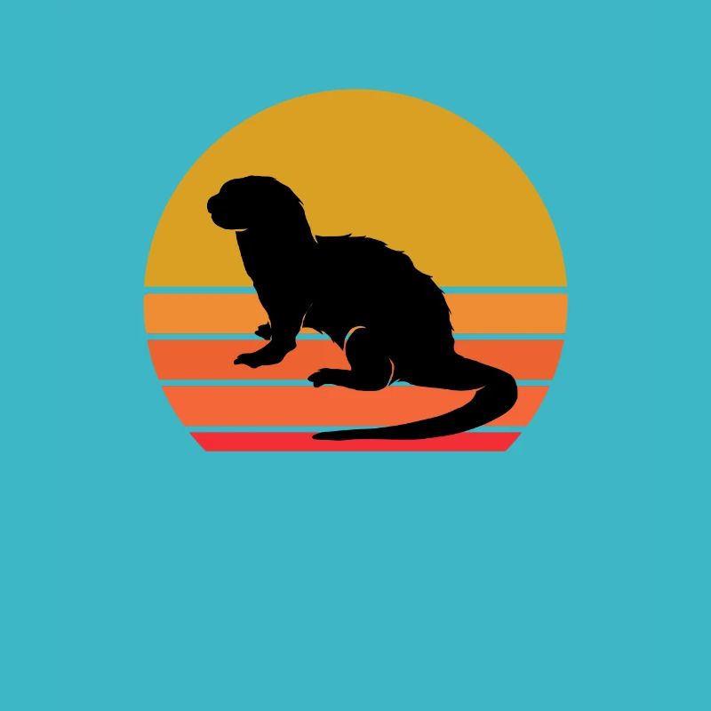 Retro Sonne Otter Tier Geschenkidee