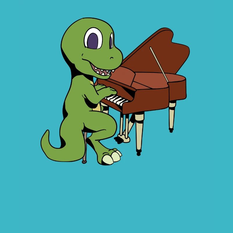 Comic TREX spielt Klavier