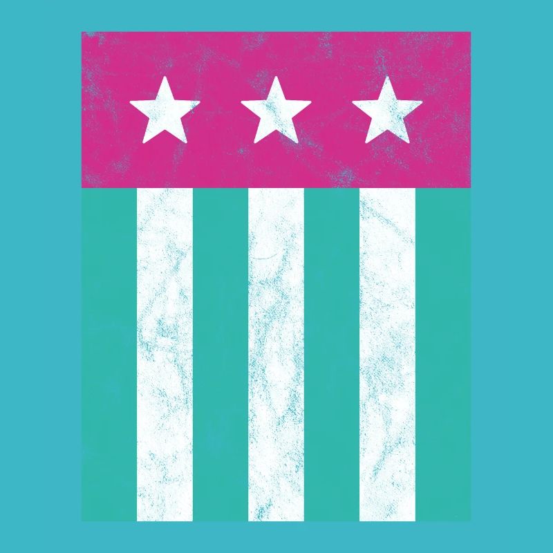 Étoiles et rayures Drapeau Rose Vert