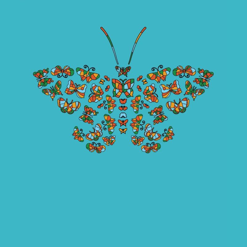 Papillon céleste de vitrail mystique