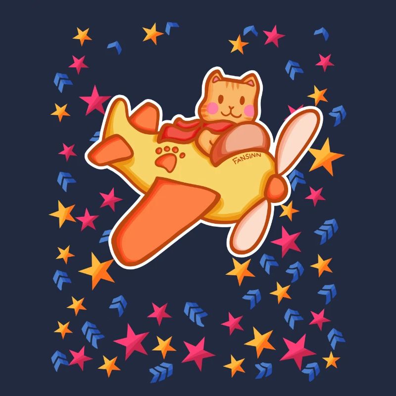 Pilote de chat dans le ciel étoilé