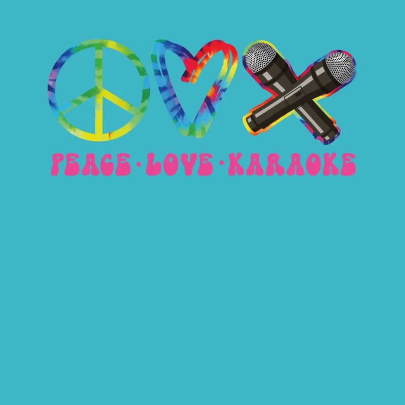 Karaoke Singer Retro Tie Dye Peace