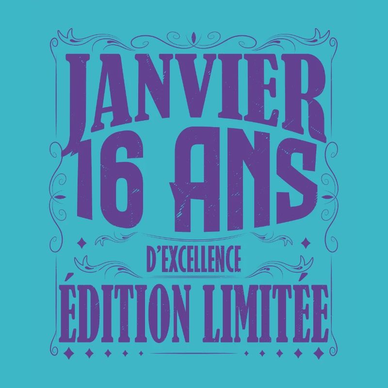 Janvier 16 ans. Cadeau 16 ans janvier anniversaire